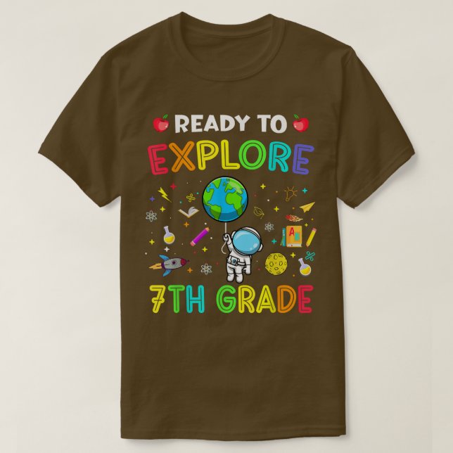 T-shirt Explore 7th Grade Back To School Astronaut Space E (Design devant)