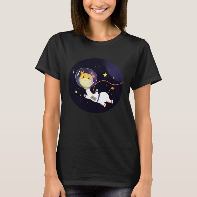 T-shirt Explore the Universe Cute Baby Giraffe Astronaut G (Devant)