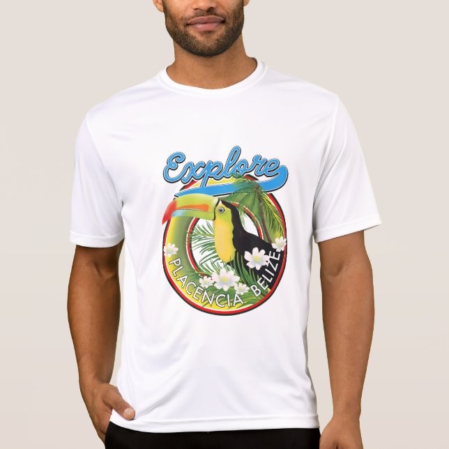 T-shirt Explorer le logo de voyage de Placencia Belize (Devant)