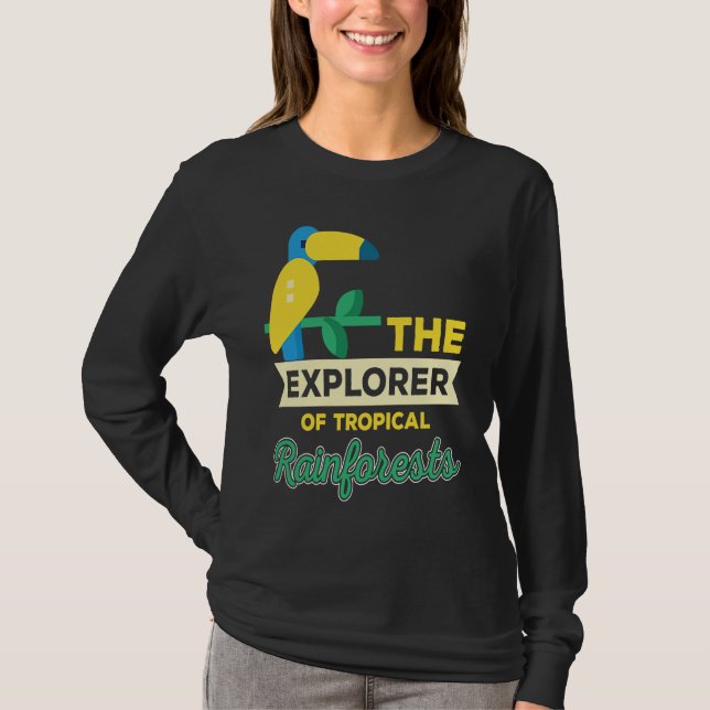 T-shirt Explorer Of Rainforest Tropical Parrot Nature (Devant)