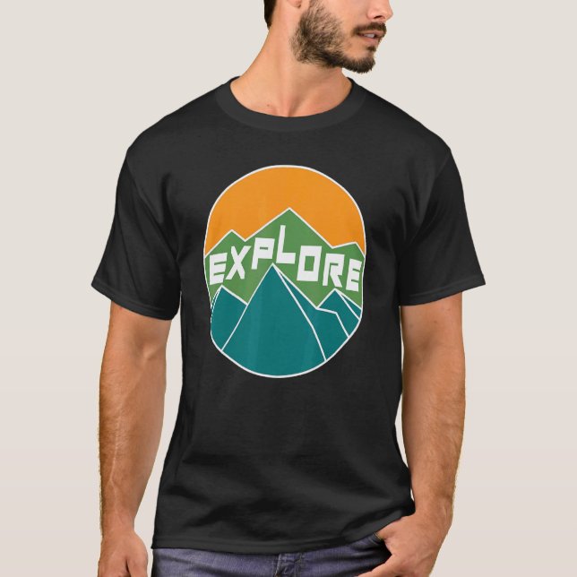 T-shirt Explorer, Randonnée, Camping (Devant)