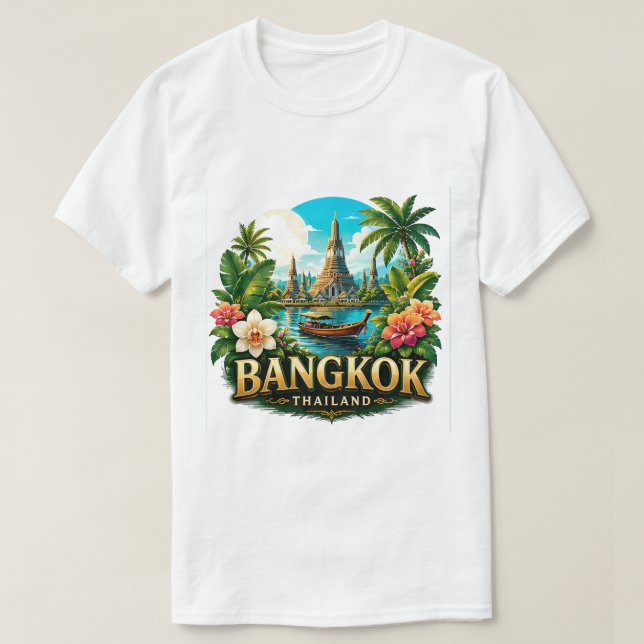 T-shirt Explorez Bangkok Thaïlande Voyage Aventure (Design devant)