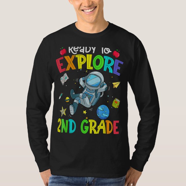 T-shirt Explorez La 2e Année Retour À L'École Astronaut Es (Devant)