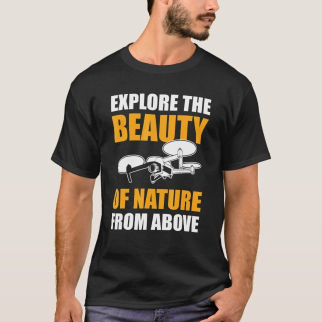 T-shirt Explorez la beauté d'une nature d'au-dessus du dro (Devant)