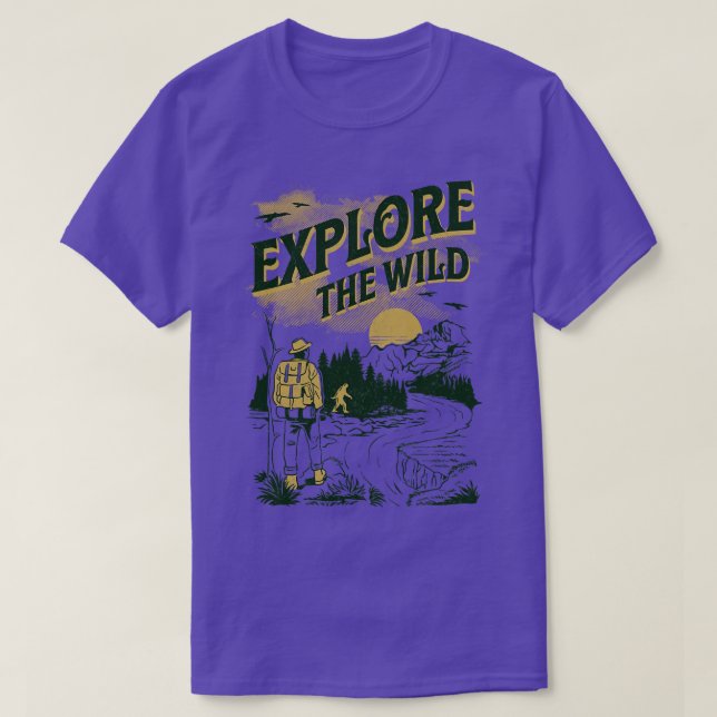 T-shirt Explorez la détresse de la chasse sauvage (Design devant)