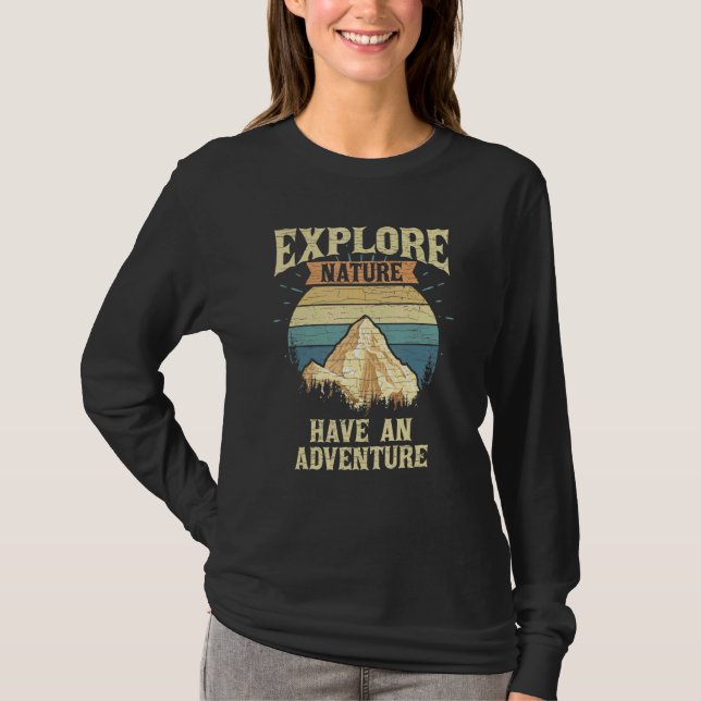 T-shirt Explorez La Nature Faites Une Aventure Randonnée M (Devant)
