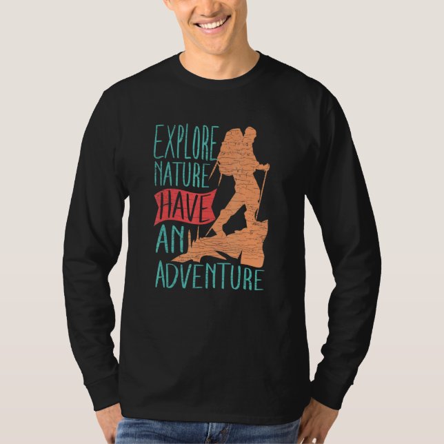 T-shirt Explorez La Nature Faites Une Aventure Randonnée M (Devant)