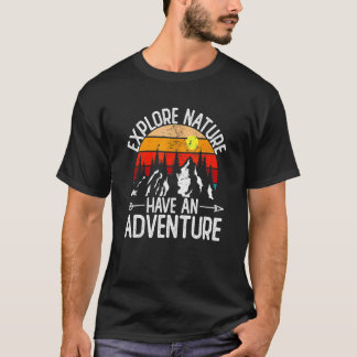 T-shirt Explorez La Nature Faites Une Aventure Retro Fores