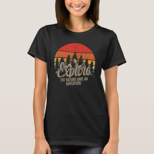 T-shirt Explorez La Nature Faites Une Aventure Retro Fores