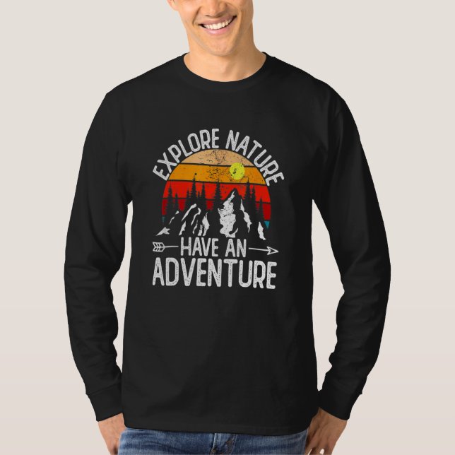 T-shirt Explorez La Nature Faites Une Aventure Retro Fores (Devant)