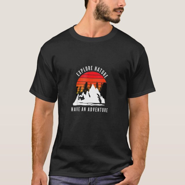 T-shirt Explorez La Nature Faites Une Aventure Retro Fores (Devant)