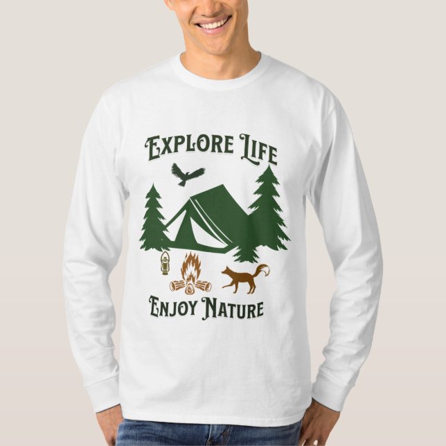 T-shirt Explorez la vie, profitez de la nature (Devant)