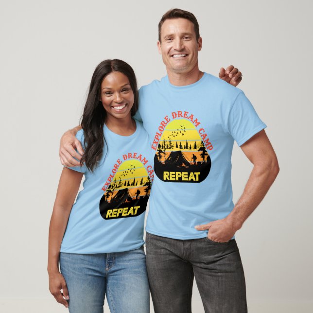 T-shirt Explorez le camp de rêve répéter l'art du mot (Unisexe)