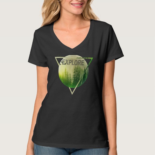 T-shirt Explorez le Randonnée Camping (Devant)