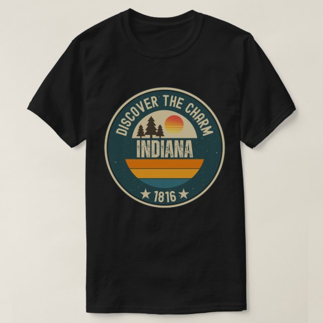 T-shirt Explorez l'Indiana - Conceptions pour chaque amour (Design devant)