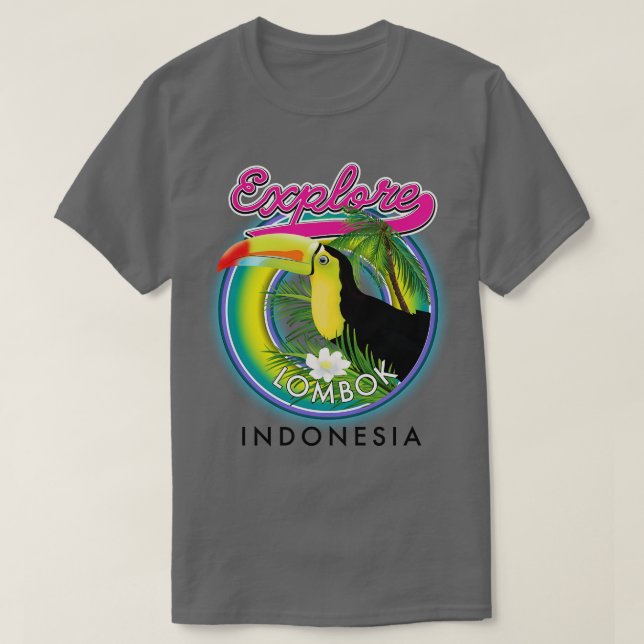 T-shirt Explorez Lombok Indonésie voyage (Design devant)