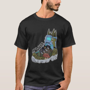 T-shirt Explorez Randonnée Boot Adventure Campfire Travele