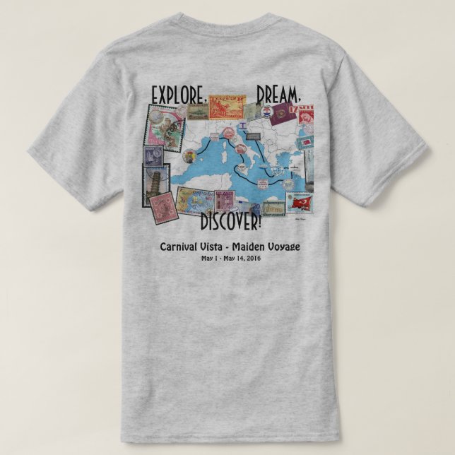 T-shirt Explorez, rêvez, découvrez - la vue de carnaval (Design dos)