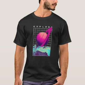 T-shirt Explorez Saturn Retro Astronaut Astral Espace cosm
