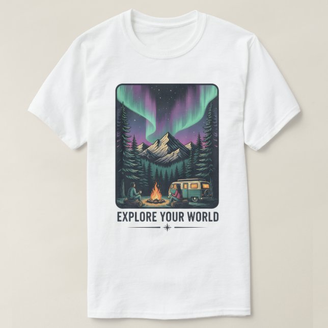 T-shirt Explorez votre aventure mondiale (Design devant)