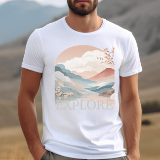 T-shirt Explorez Voyage Aventure Paysage Graphique