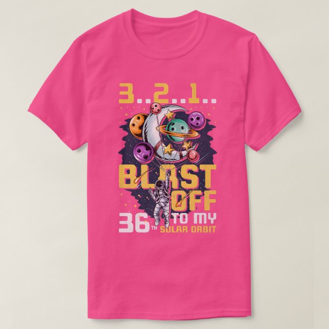 T-shirt Exploser À Ma 36e Orbite Solaire, 36e Anniversaire (Design devant)