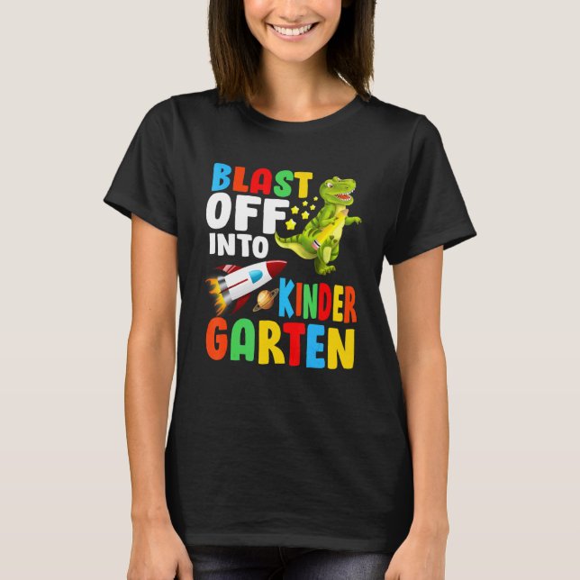 T-shirt Exploser dans la maternelle 1er jour T Rex Space B (Devant)