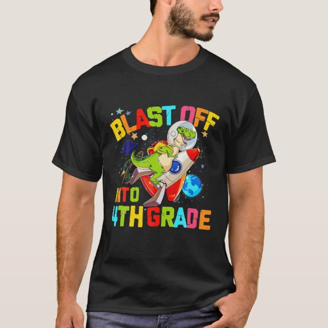T-shirt Exploser En Astronaute Dinosaure De 4E Année Retou (Devant)