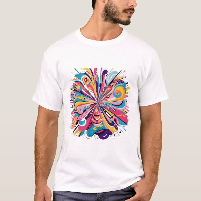 T-shirt explosion Abstraite - Art coloré (Devant)