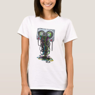 T-shirt Explosion de cassette rétro démêlée