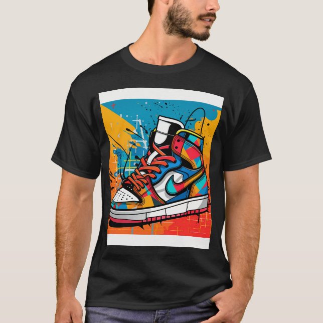 T-shirt Explosion De Couleurs Des Baskets De Pop-Art (Devant)