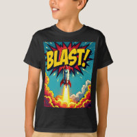 Explosion de fusée de style BD vintage BLAST!