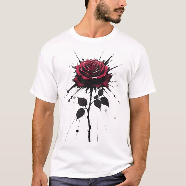 T-shirt Explosion de l'encre rose - Grunge Emotionnel Art (Devant)