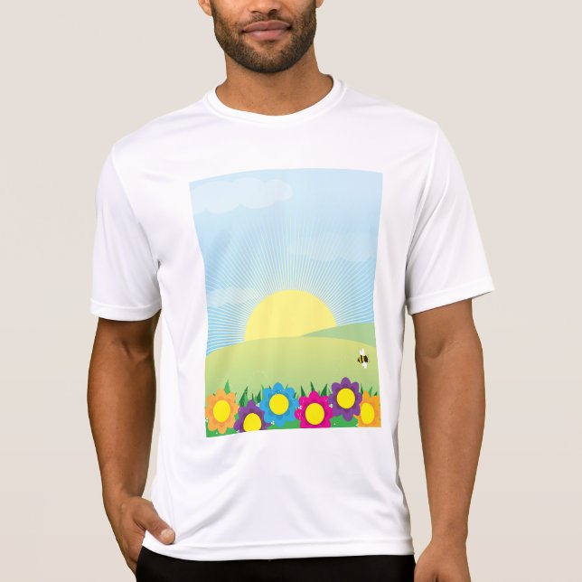 T-shirt Explosion de soleil dans une prairie printanière a (Devant)