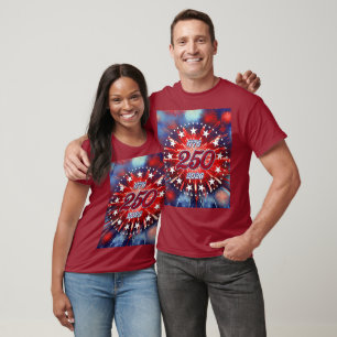 T-shirt Explosion graphique de feux d'artifice pour le 250