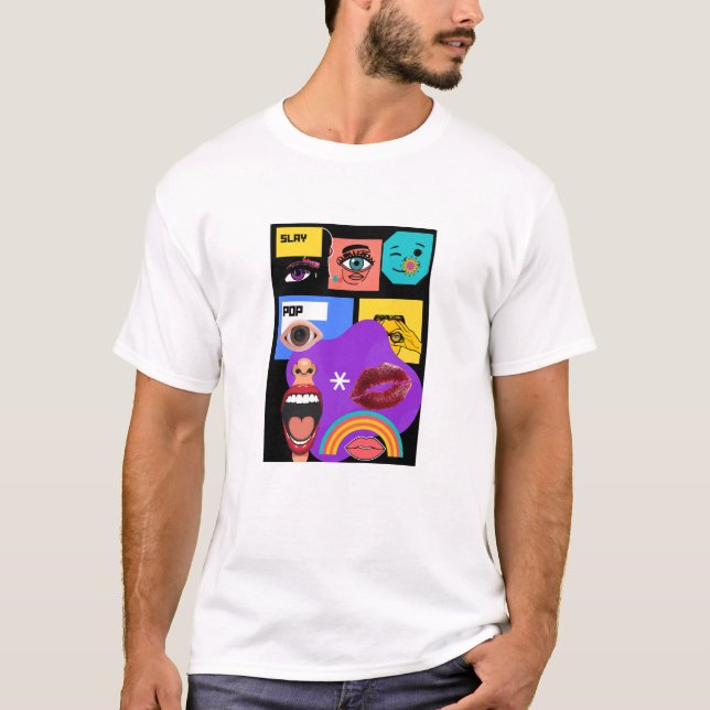 T-shirt Explosion Pop Art Audacieuse | Style Bande (Devant)