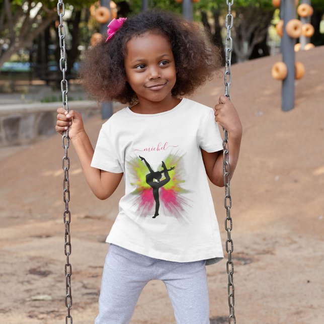 T-Shirt Explosion rose et verte en poudre Gymnastique fémi (Créateur téléchargé)