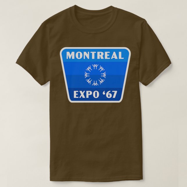 T-shirt Expo 67 Mondes Montréal Fair Rétro Badge Bleu (Design devant)