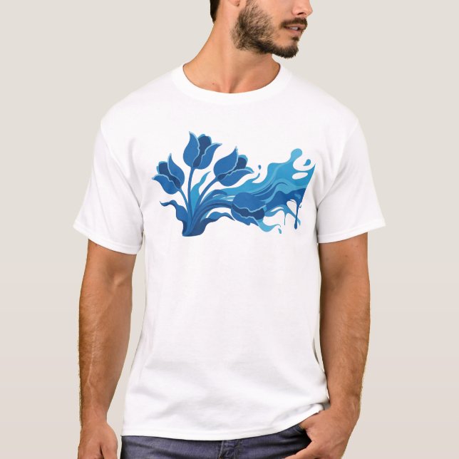 T-shirt Expression artistique FLEUR ABSTRAITE audacieuse (Devant)