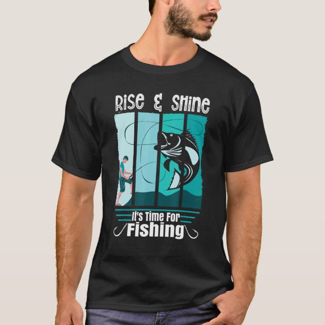 T-shirt Expression Lever & Briller Il Est Temps De Pêcher  (Devant)