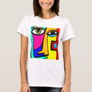 T-shirt Expression radiante : Tee de visage Abstrait color