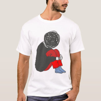 T-shirt Expressionnisme Abstrait Rétro Visage de Dépressio