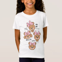 Expressions drôles d'ours mignon avec un nœud rose