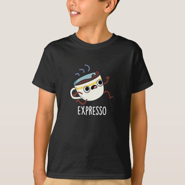 T-shirt Expresso Drôle Coureur de café Pun Dark BG (Devant)