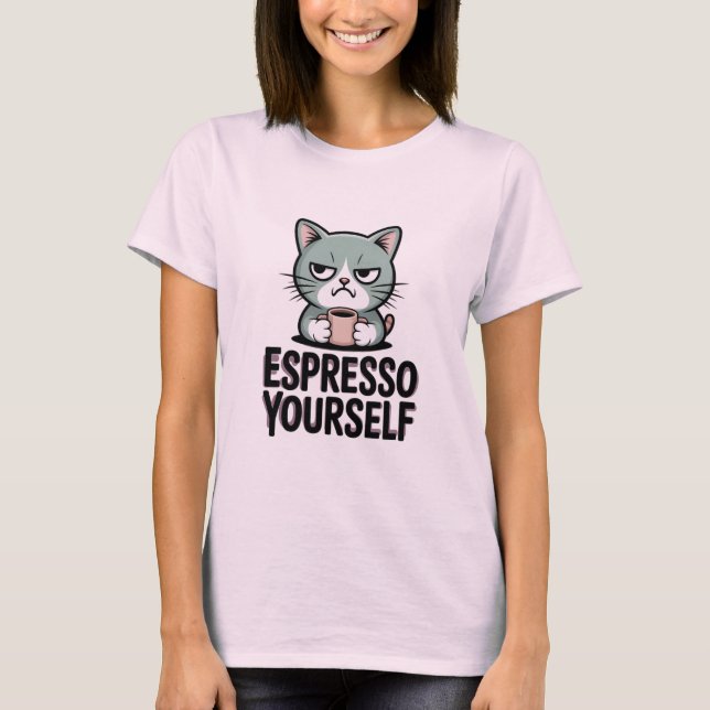 T-shirt Exprimez-vous avec un espresso (Devant)