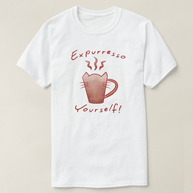 T-shirt Exprimez-vous Cats et café (Design devant)