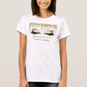 T-shirt Extension Eyelash Marque Or Sparkly Sepia