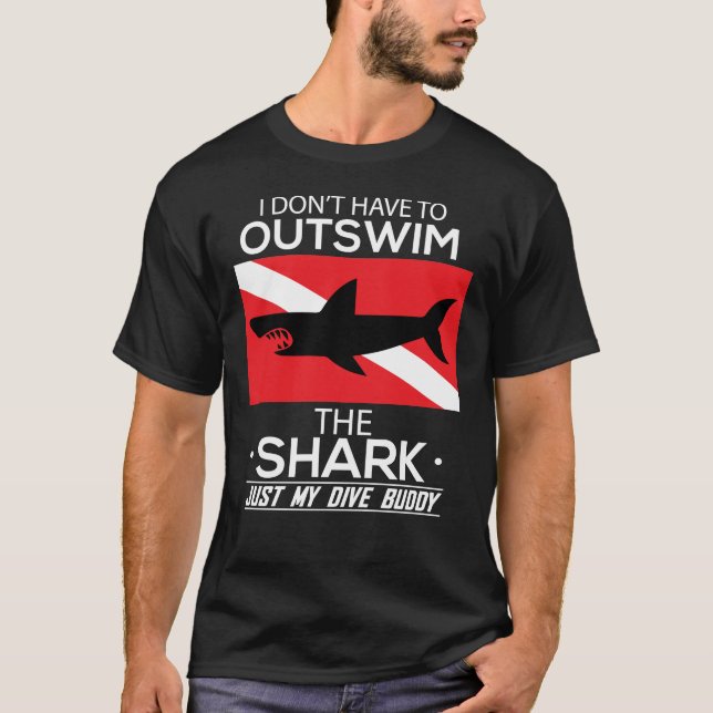 T-shirt Extérieur Baignade My Dive Buddy Funny Shark Plong (Devant)