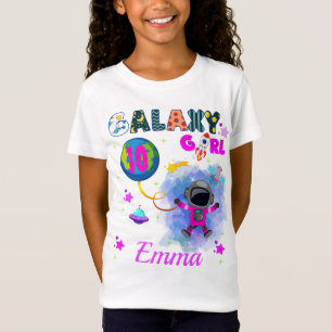 T-Shirt Extérieur Espace Galaxie Fille fête d'anniversaire