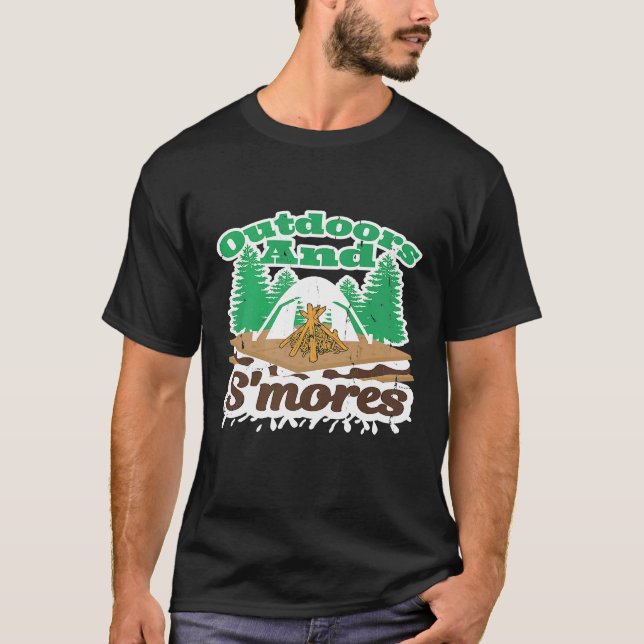 T-shirt Extérieur Et Smores Scout Camping Camper Camper Ca (Devant)